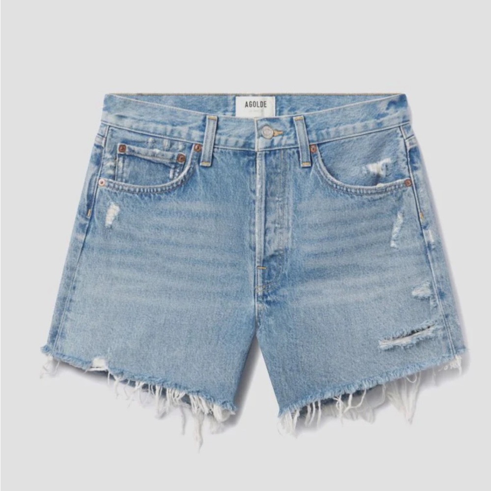 Agolde Blue Distressed Jean Shorts free people